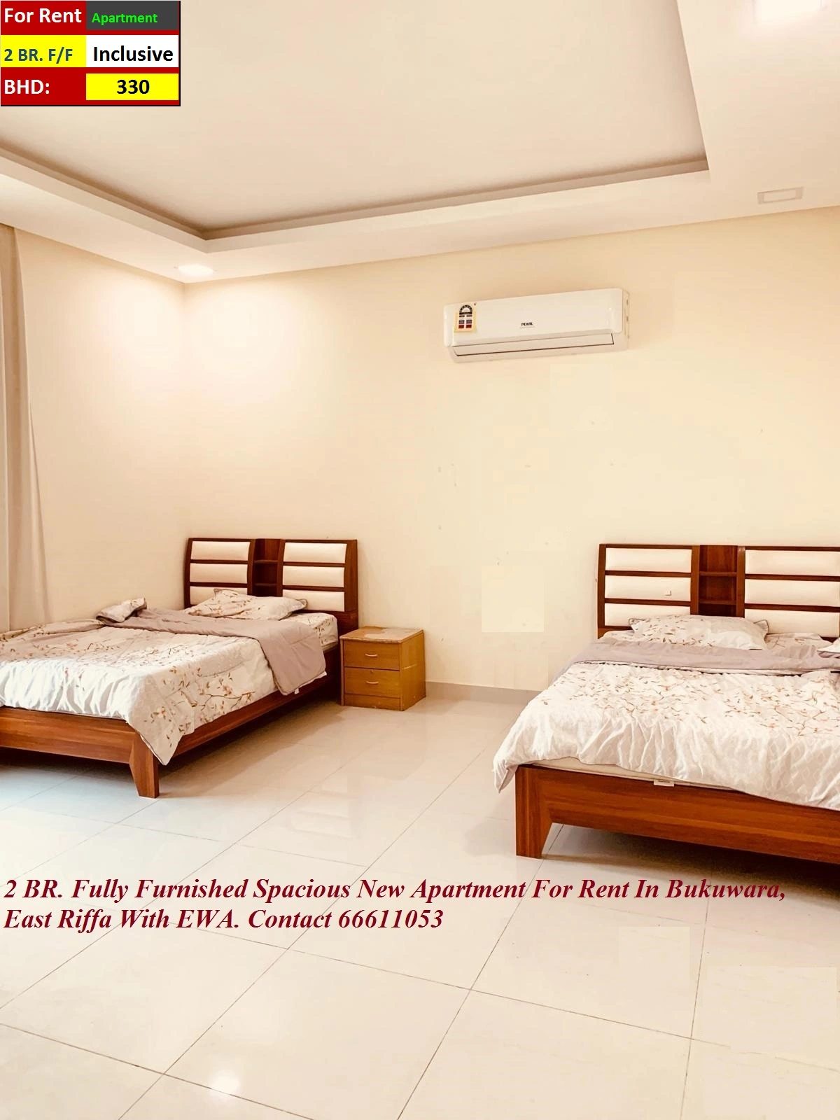 2 BR.Fully Furnished Spacious New Apartment for Rent in Bukuwara,Riffa