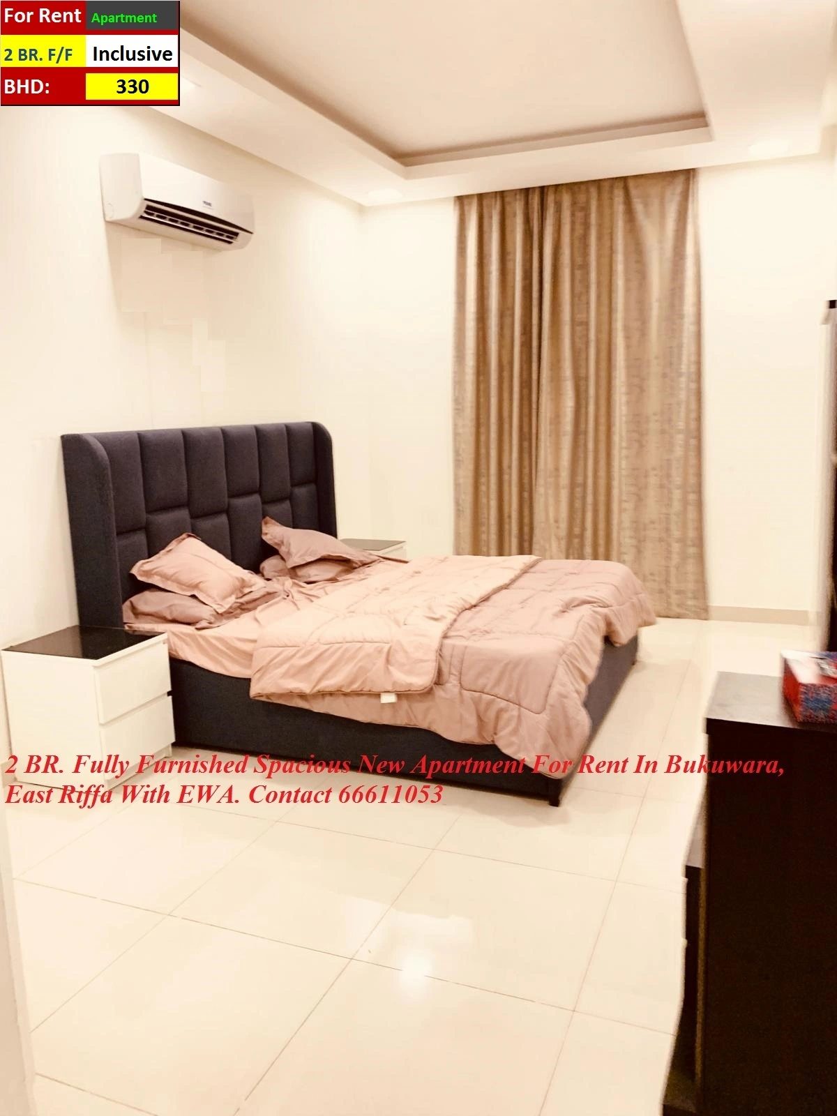 2 BR.Fully Furnished Spacious New Apartment for Rent in Bukuwara,Riffa